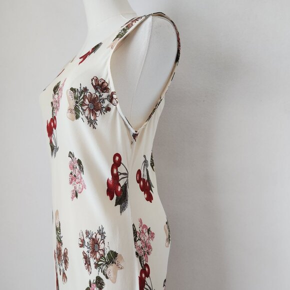 Vintage Y2K  NC Love USA Made Rayon Chiffon Sherry Floral Maxi Dress Sleeveless - Picture 4 of 10